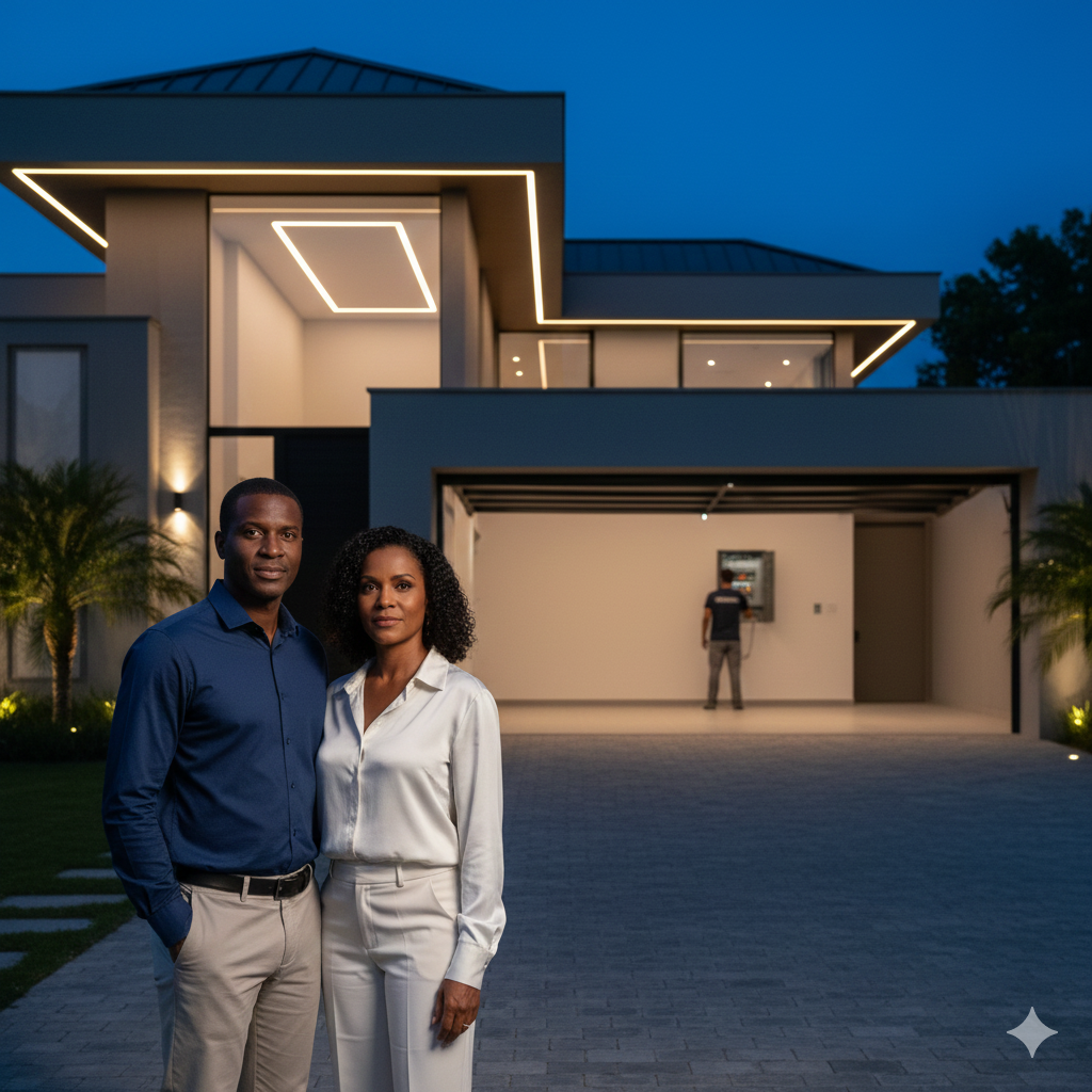 Electrician working on a residential electrical panel