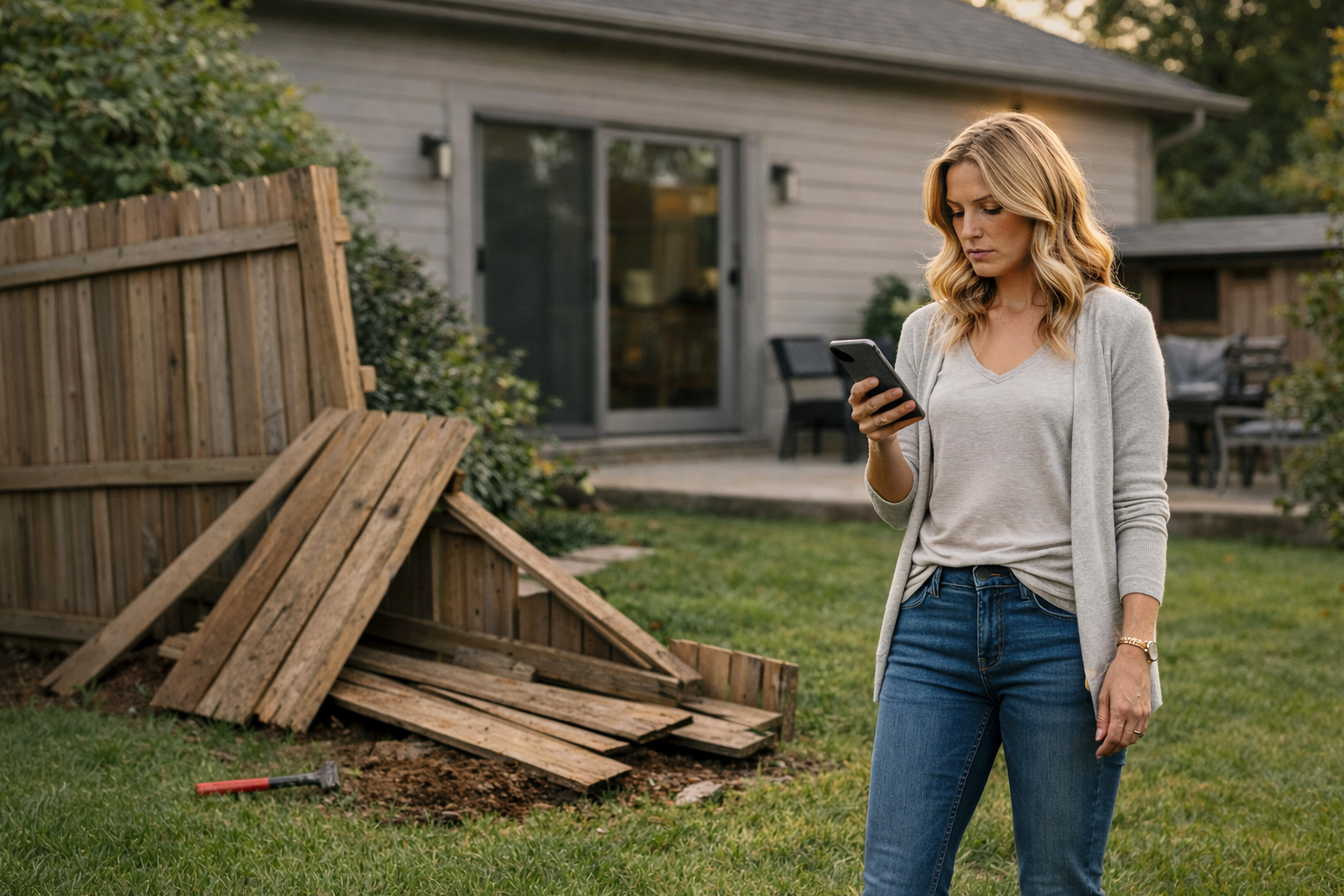 Homeowner discussing a small repair with a handyman