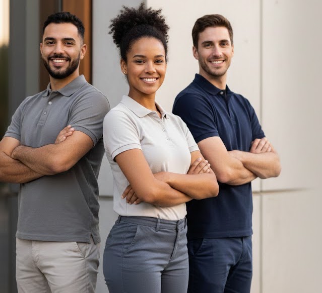 Professional contractor reviewing a project on a tablet